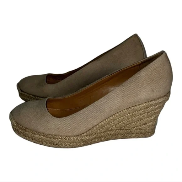 J Crew Beige Espadrille Wedges - Picture 7 of 16
